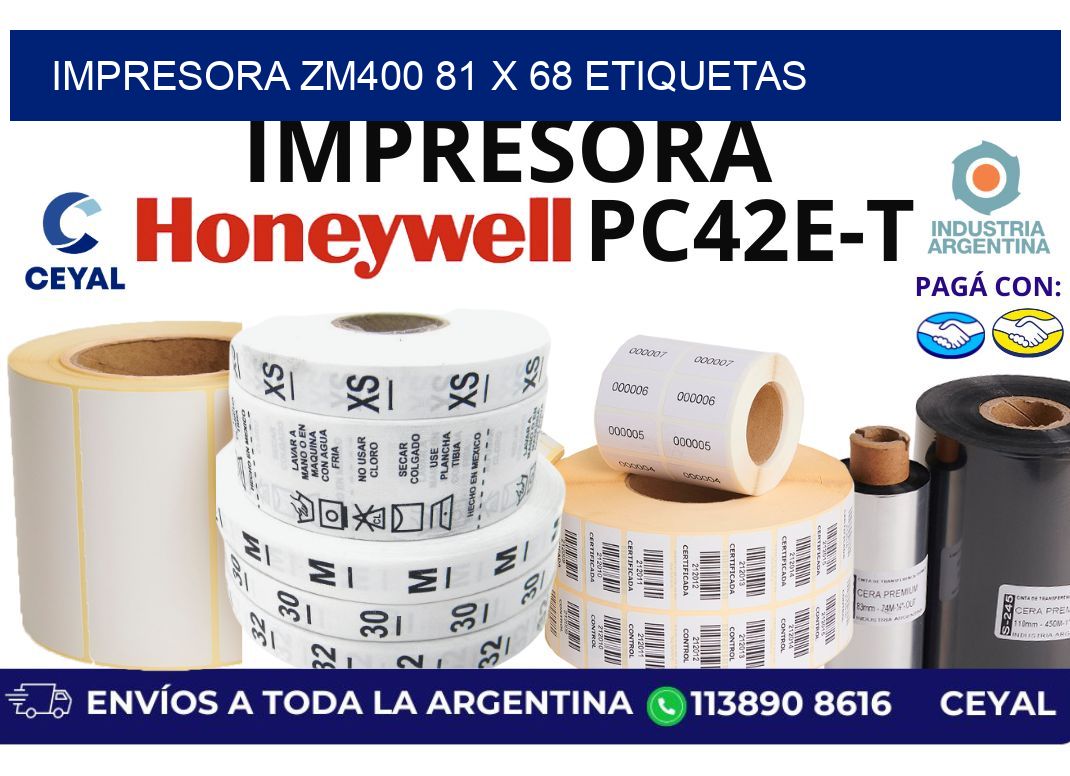 impresora zm400 81 x 68 etiquetas