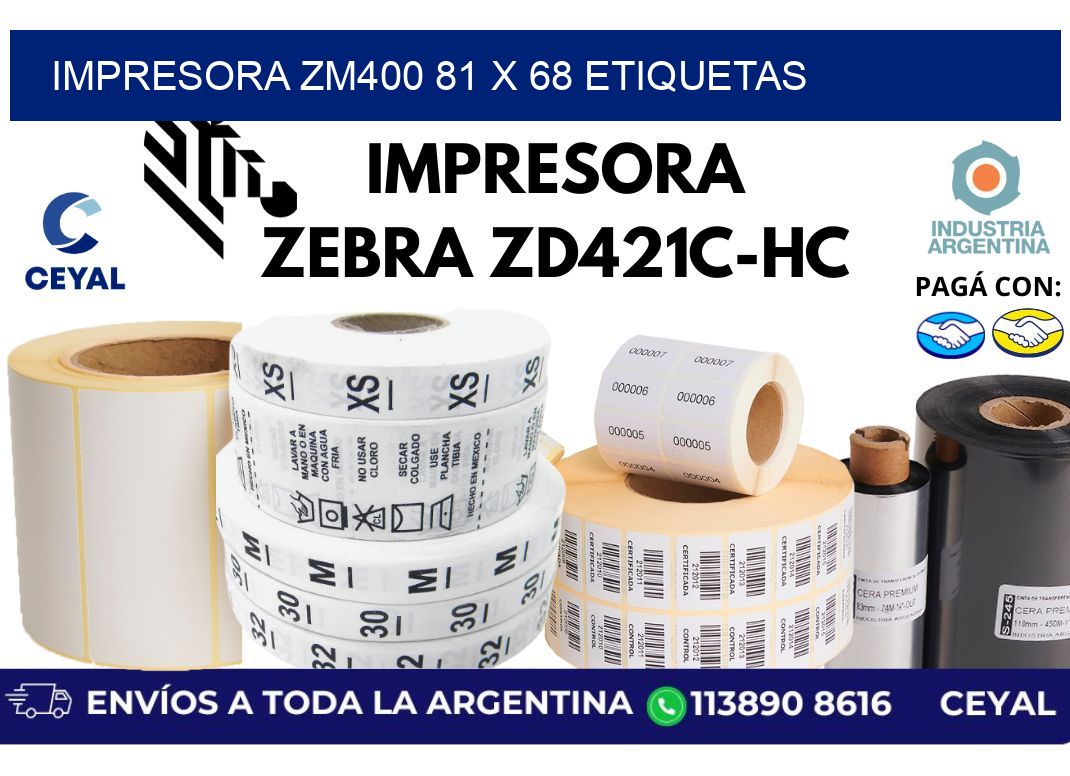 impresora zm400 81 x 68 etiquetas