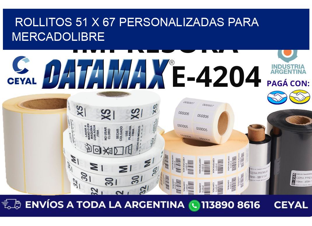 rollitos 51 x 67 personalizadas para mercadolibre