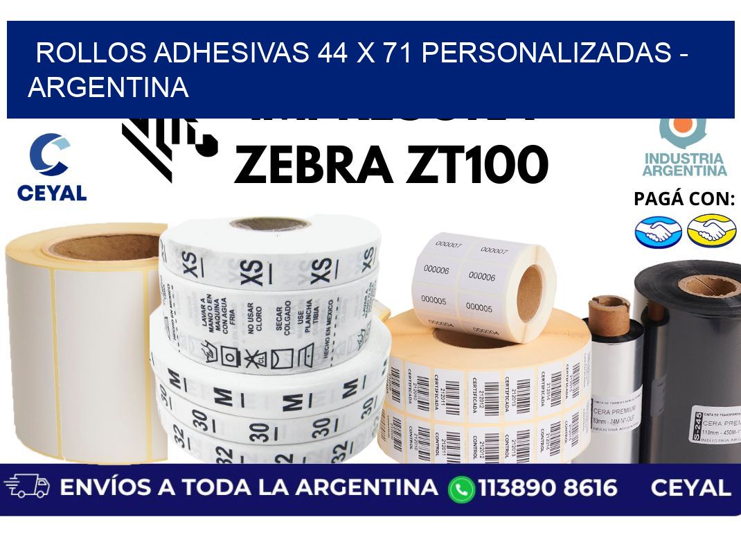 rollos adhesivas 44 x 71 personalizadas – Argentina