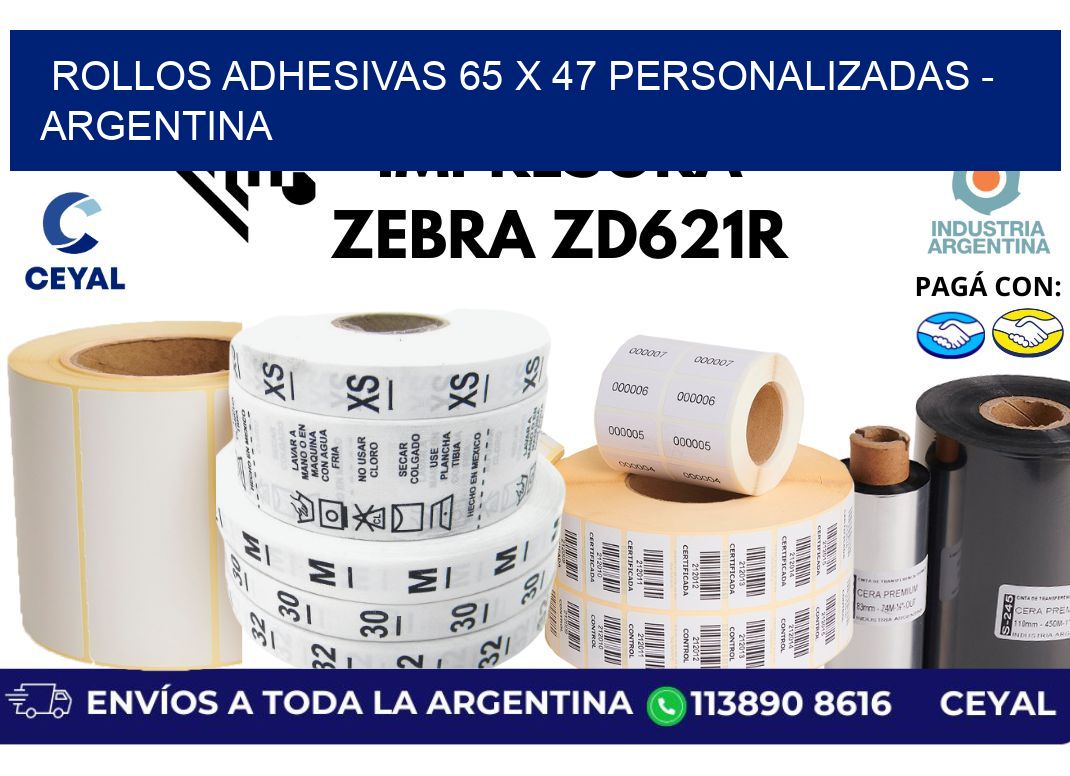 rollos adhesivas 65 x 47 personalizadas – Argentina