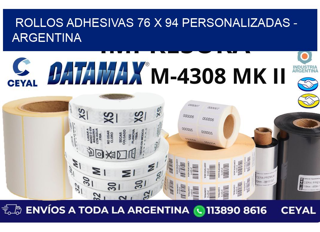 rollos adhesivas 76 x 94 personalizadas - Argentina