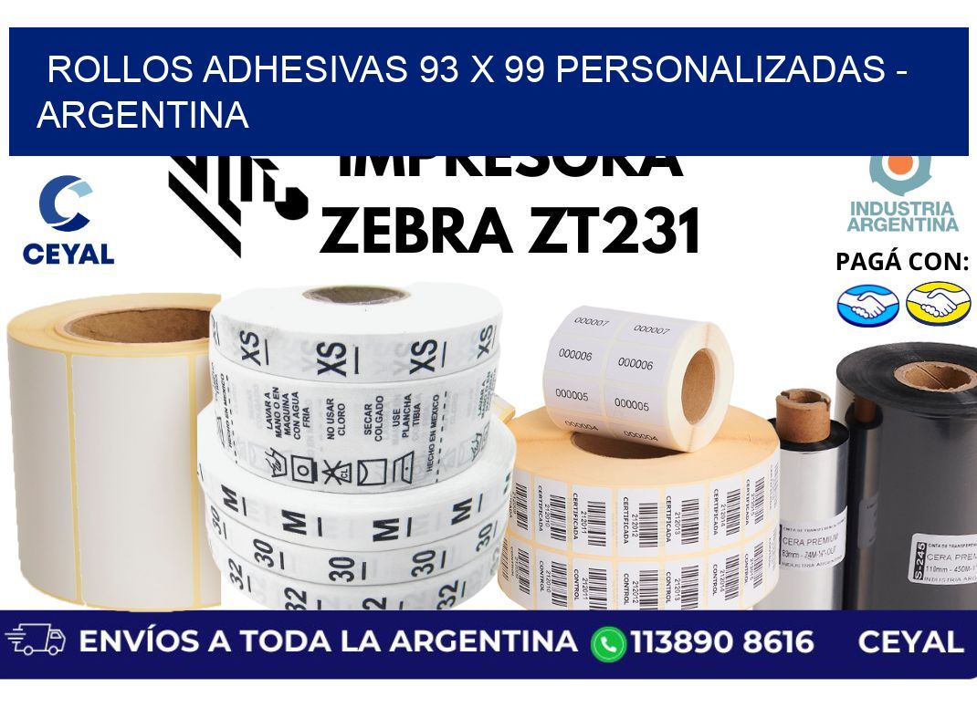 rollos adhesivas 93 x 99 personalizadas – Argentina