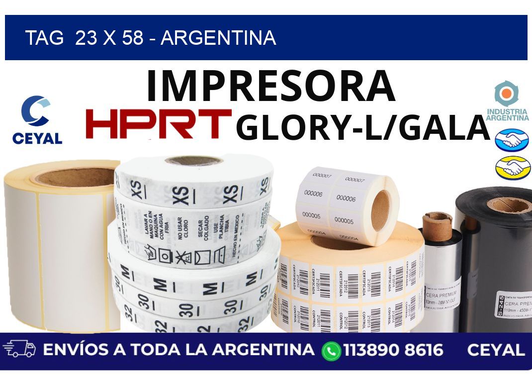 tag  23 x 58 - Argentina