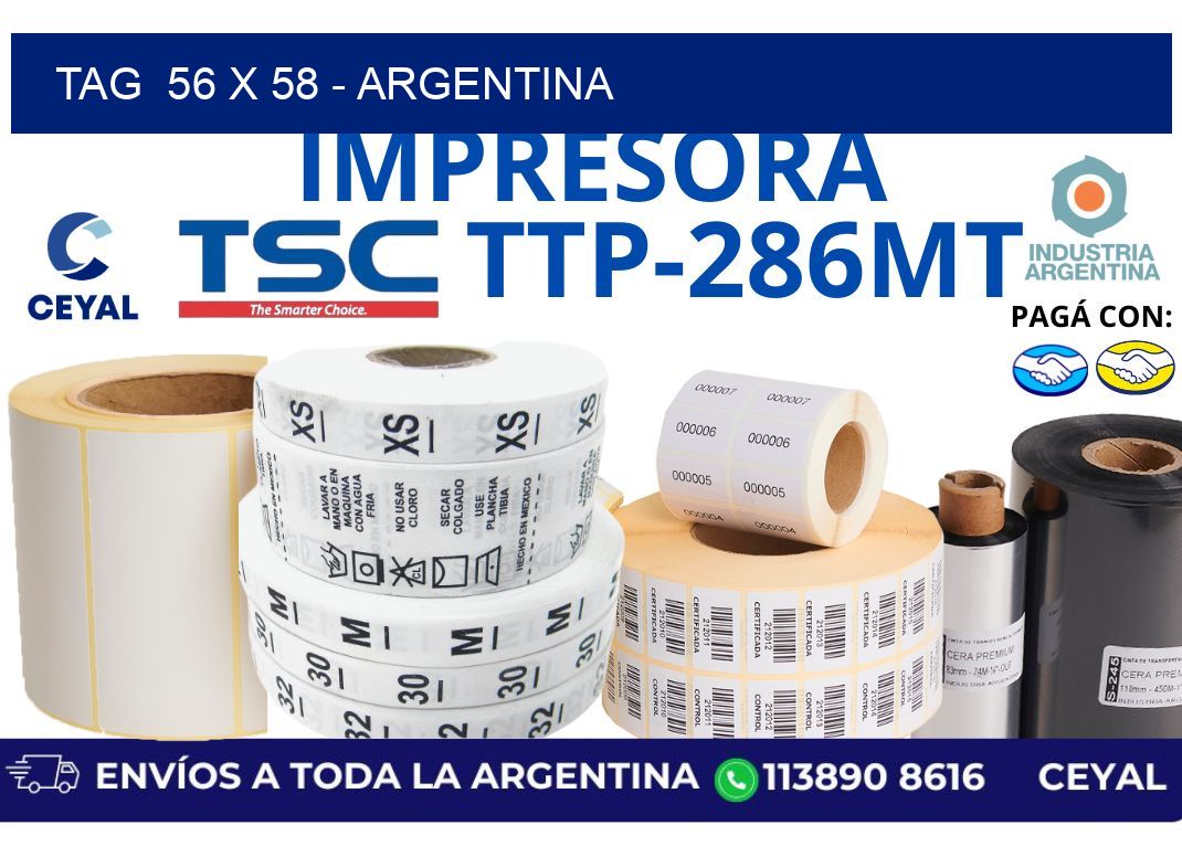 tag  56 x 58 - Argentina