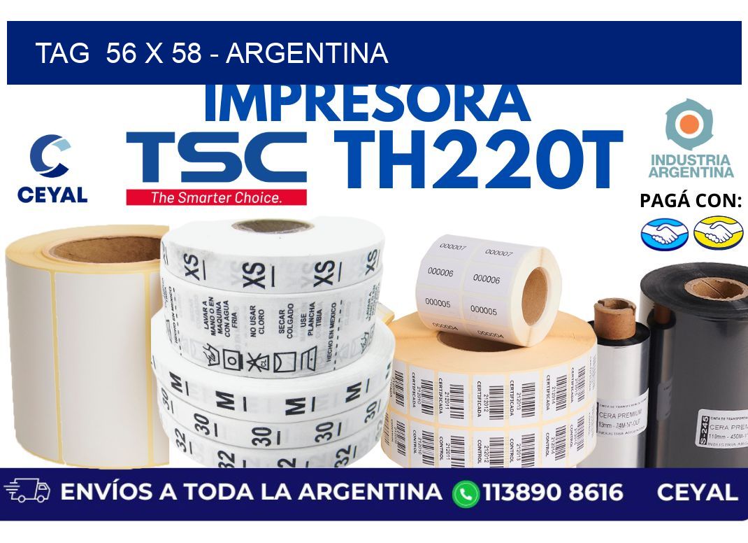 tag  56 x 58 - Argentina