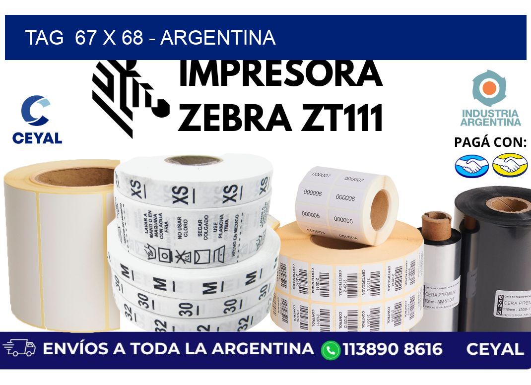 tag  67 x 68 - Argentina