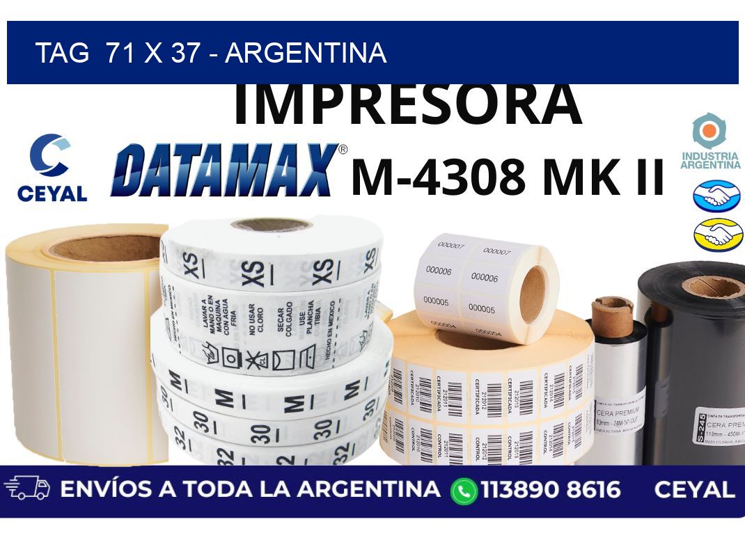 tag  71 x 37 - Argentina