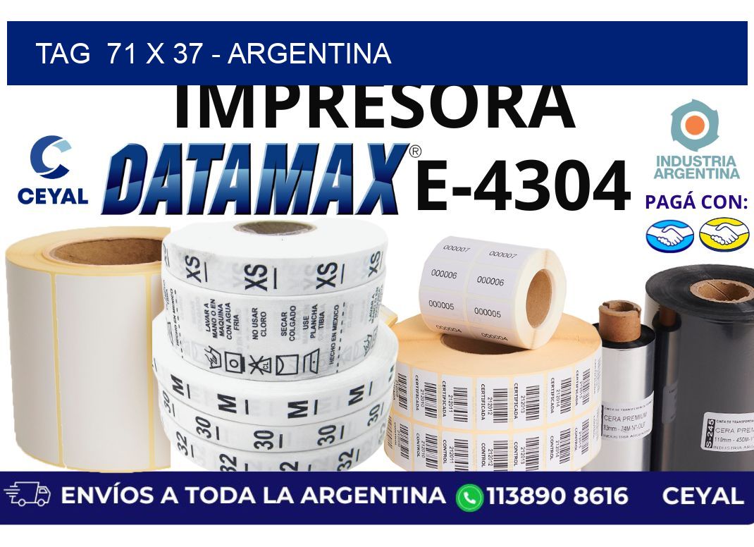 tag  71 x 37 – Argentina
