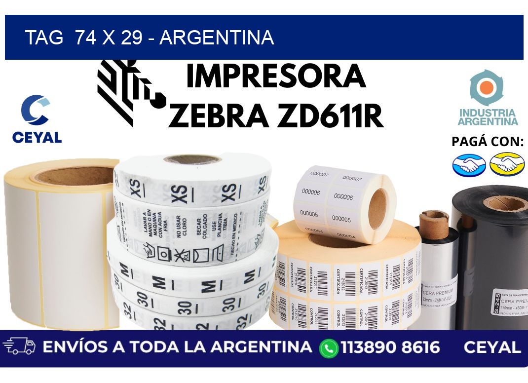 tag  74 x 29 - Argentina