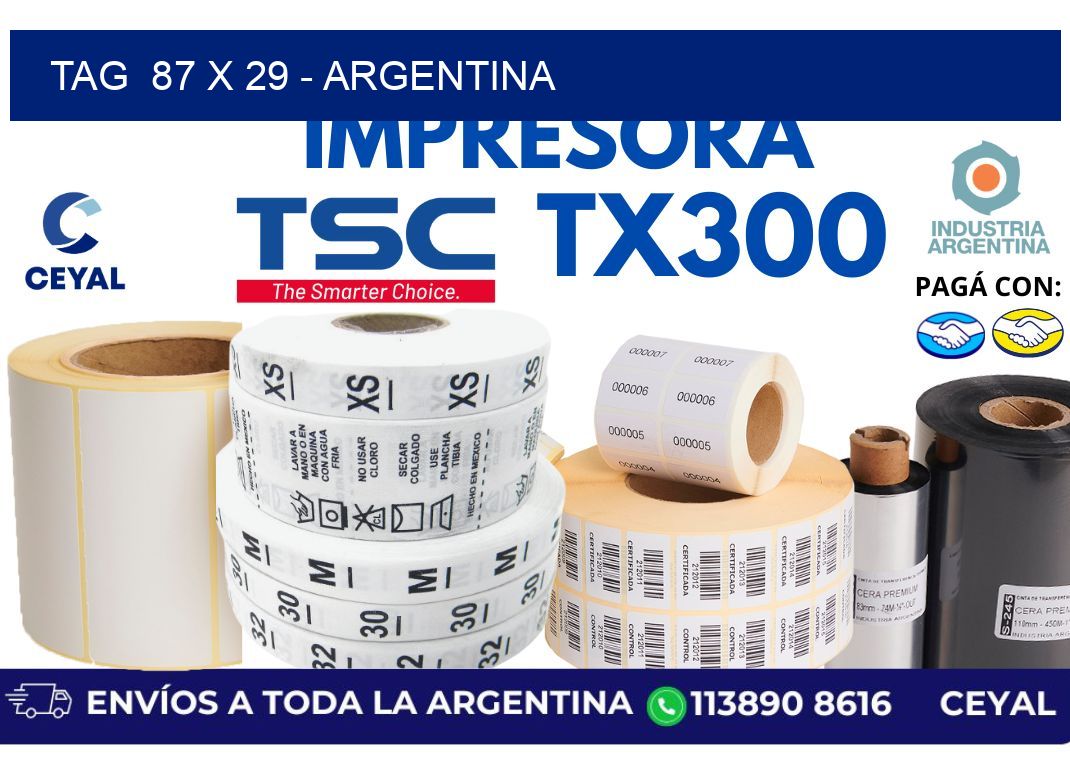 tag  87 x 29 - Argentina