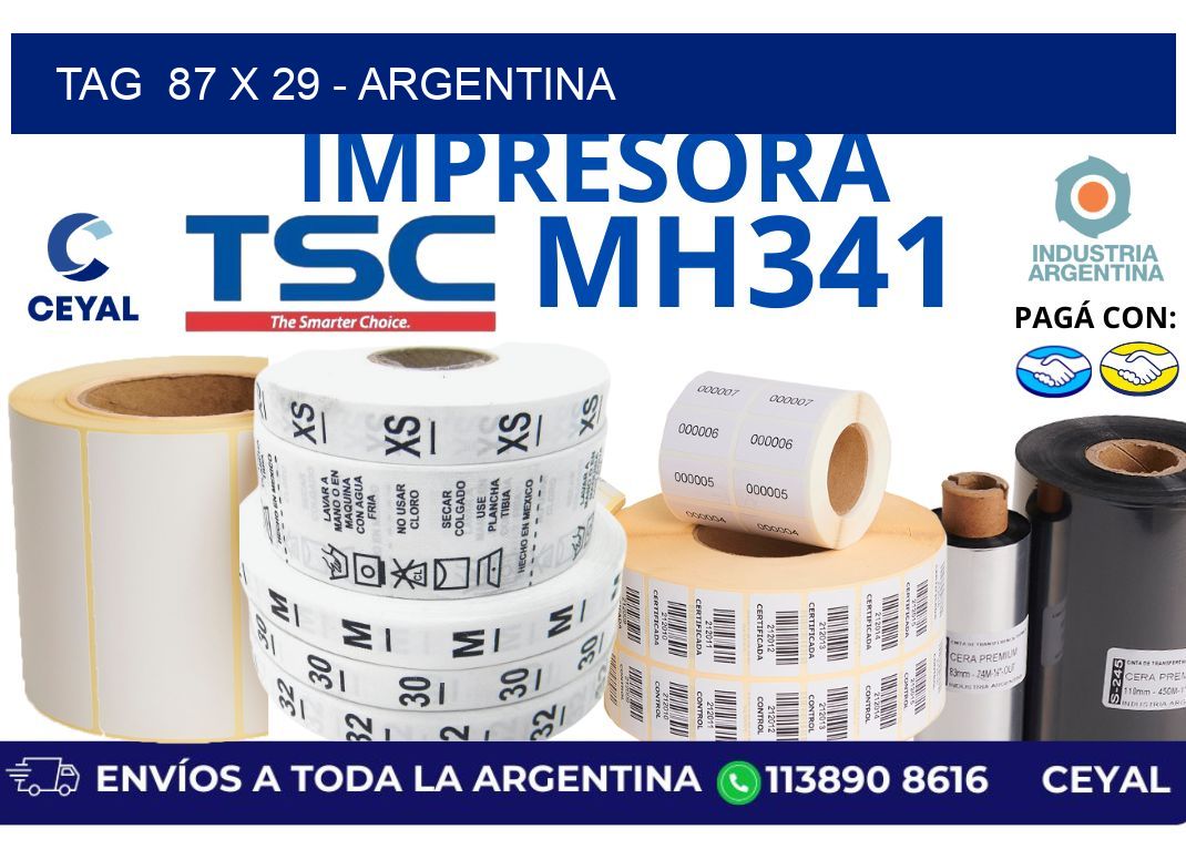 tag  87 x 29 – Argentina