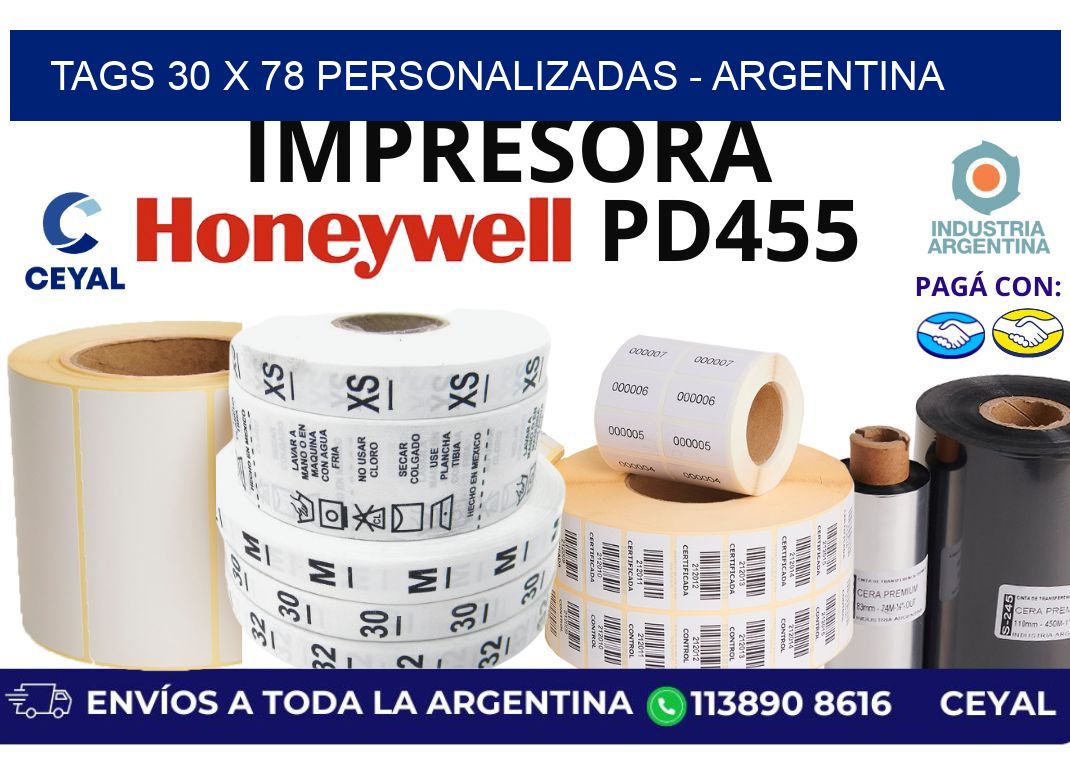 tags 30 x 78 personalizadas - Argentina