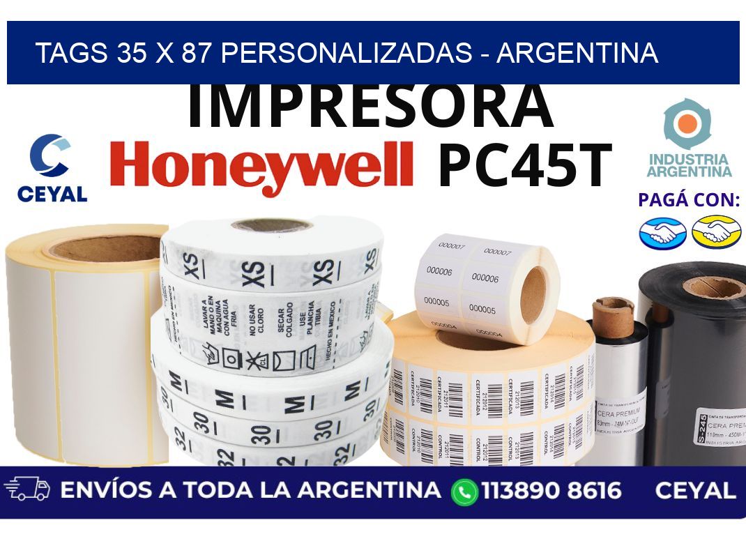 tags 35 x 87 personalizadas - Argentina