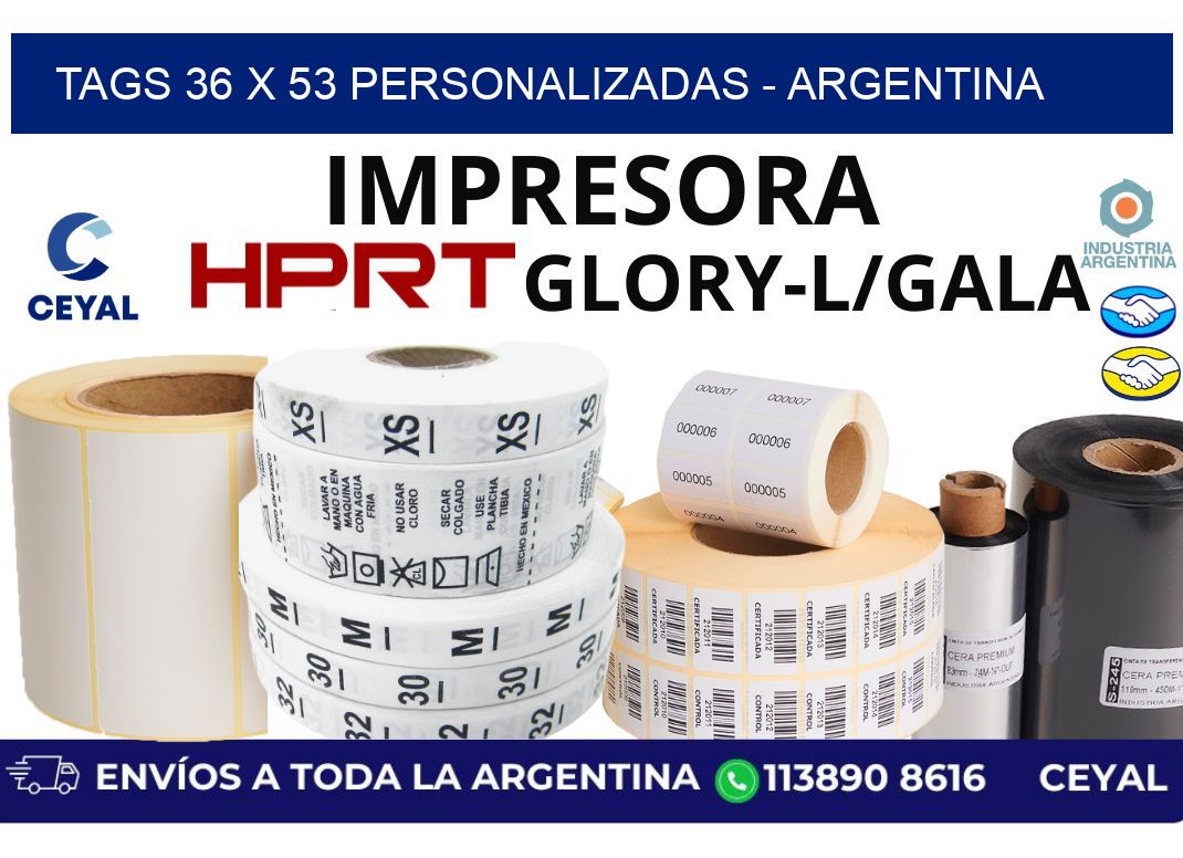tags 36 x 53 personalizadas - Argentina