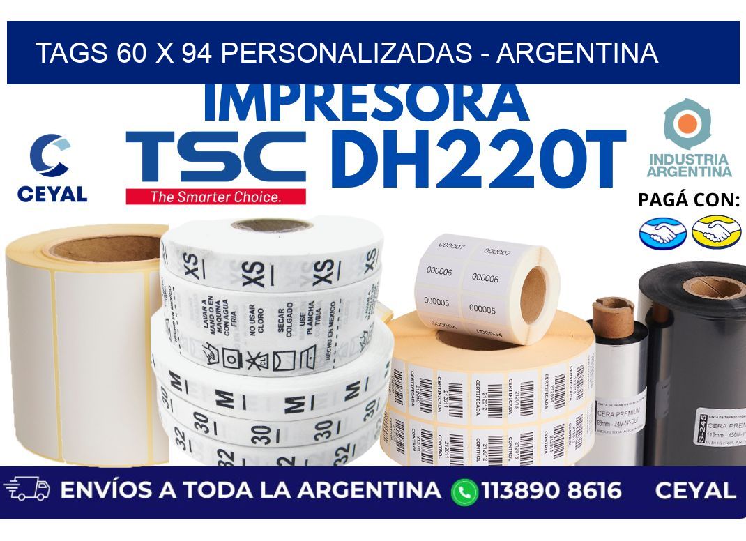 tags 60 x 94 personalizadas - Argentina