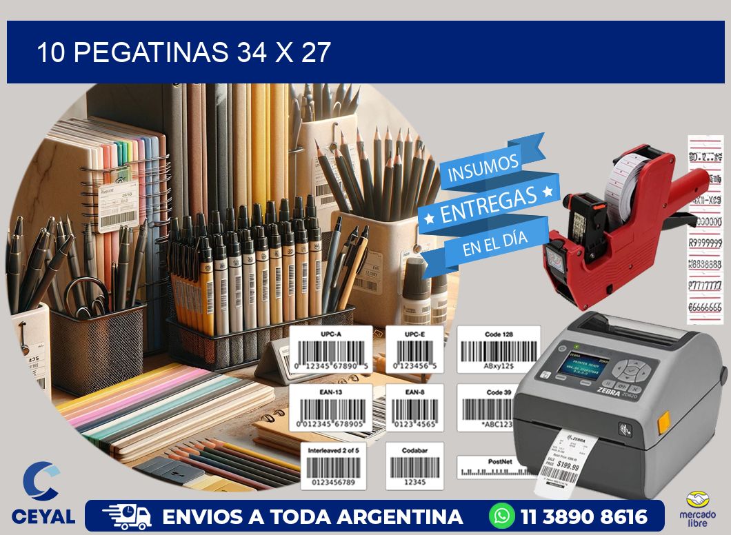 10 PEGATINAS 34 x 27