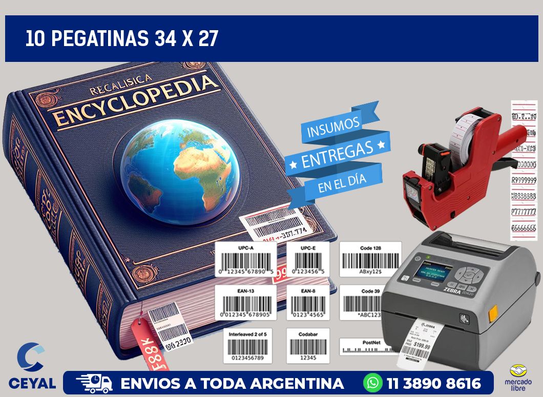 10 PEGATINAS 34 x 27