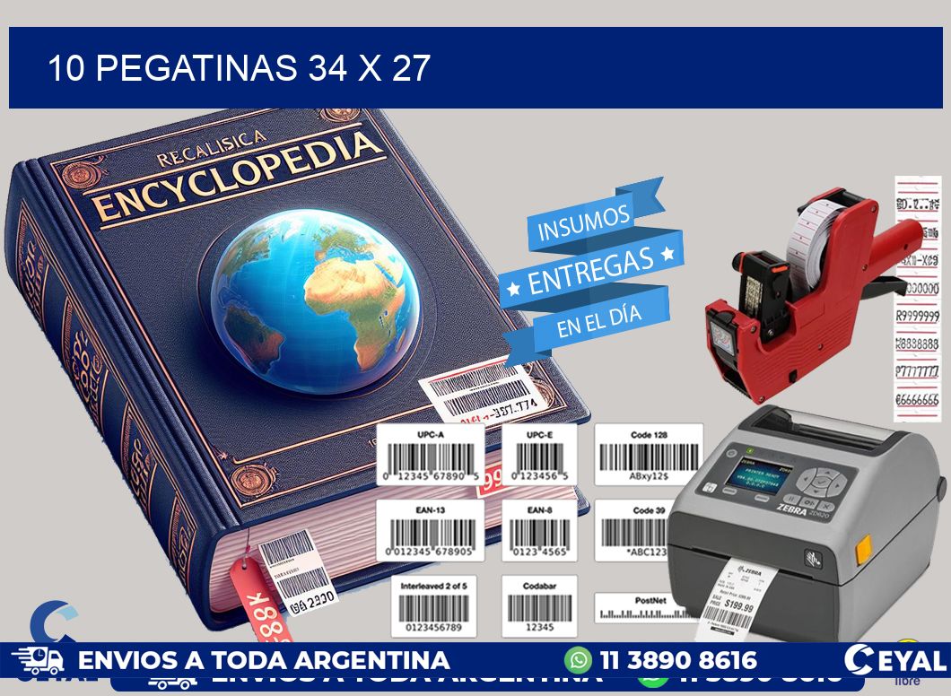 10 PEGATINAS 34 x 27