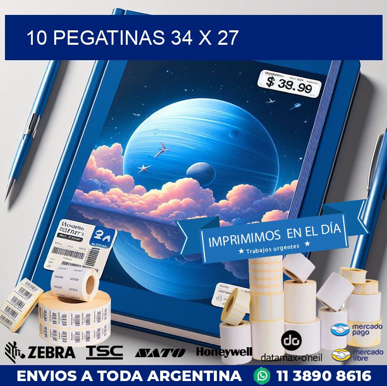 10 PEGATINAS 34 x 27