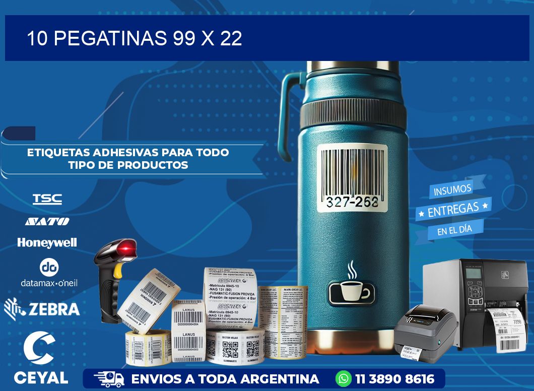 10 PEGATINAS 99 x 22