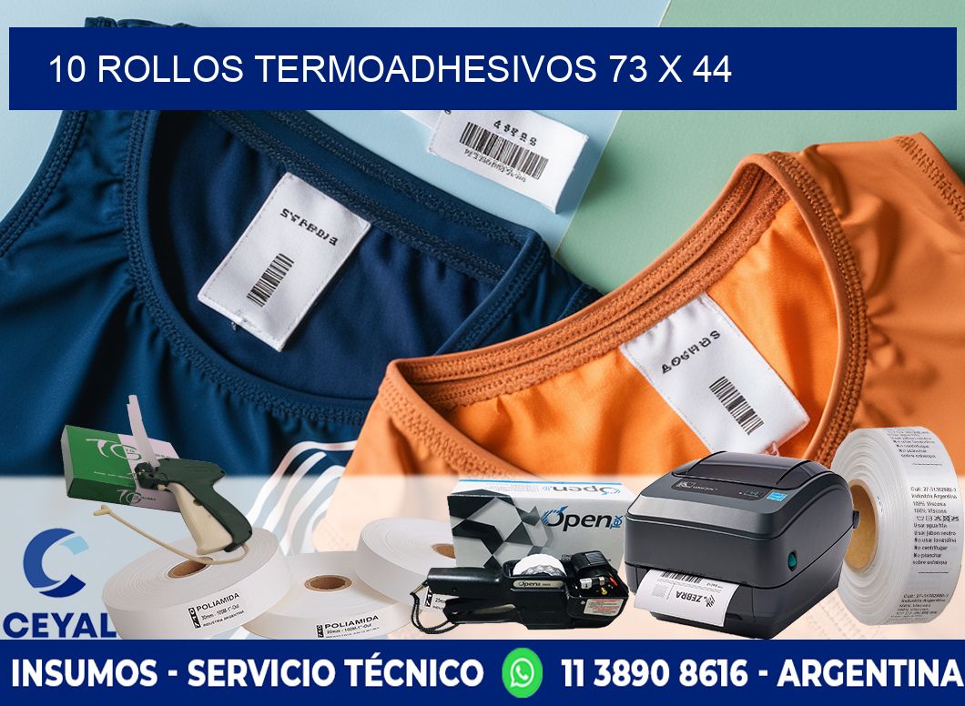 10 ROLLOS TERMOADHESIVOS 73 x 44
