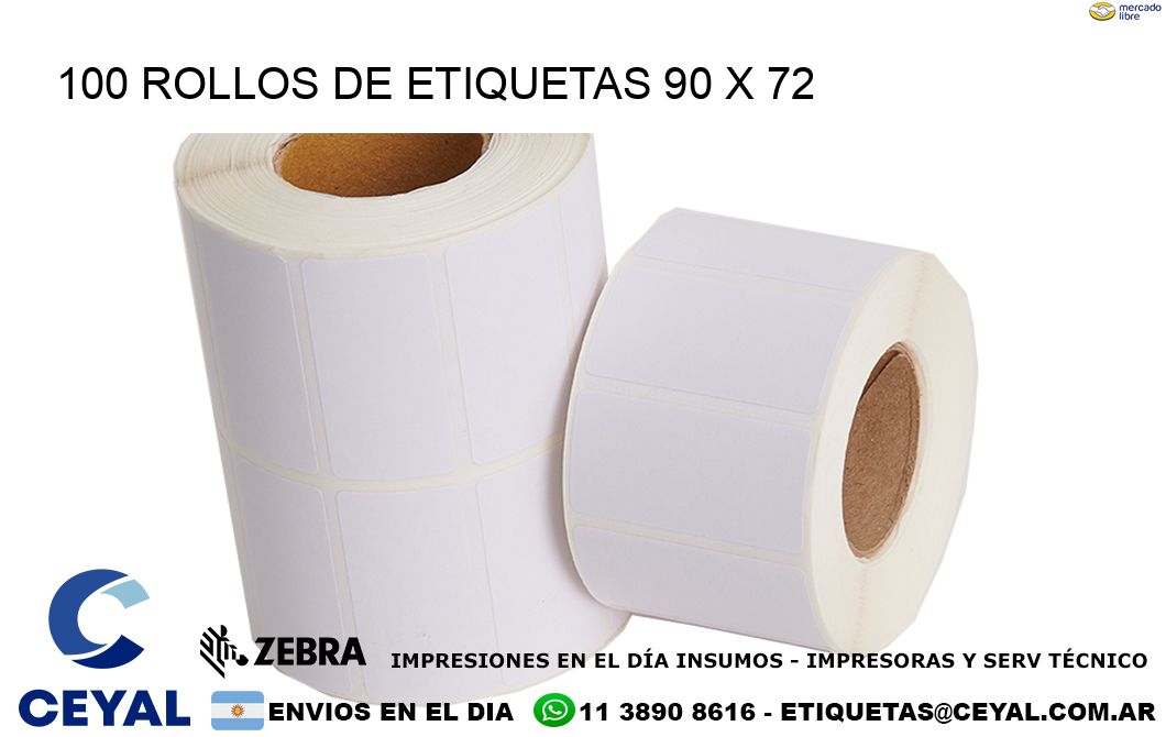 100 ROLLOS DE ETIQUETAS 90 x 72