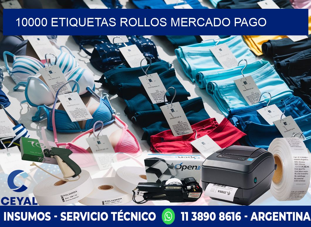 10000 etiquetas rollos MERCADO PAGO