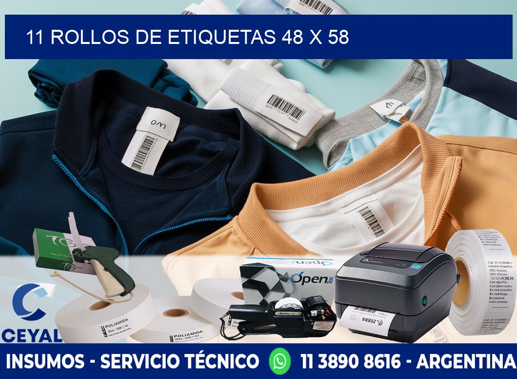 11 ROLLOS DE ETIQUETAS 48 x 58