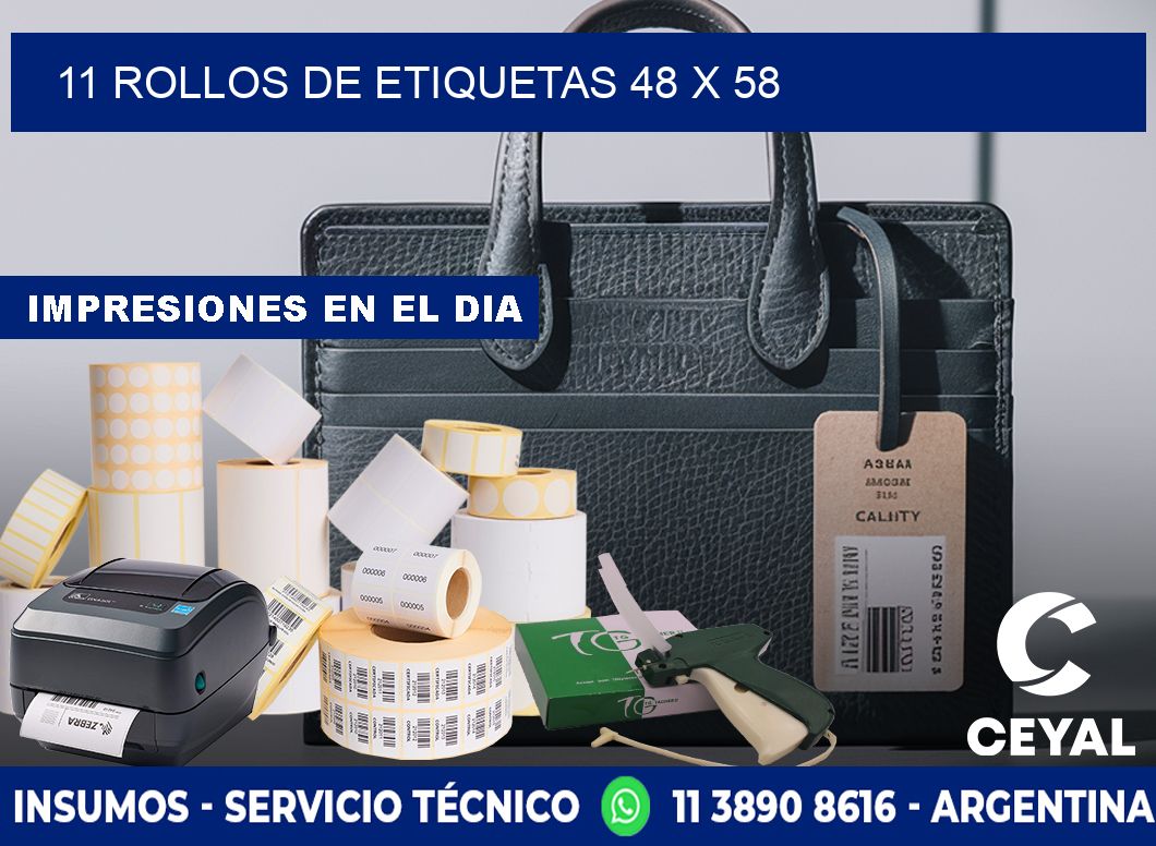 11 ROLLOS DE ETIQUETAS 48 x 58