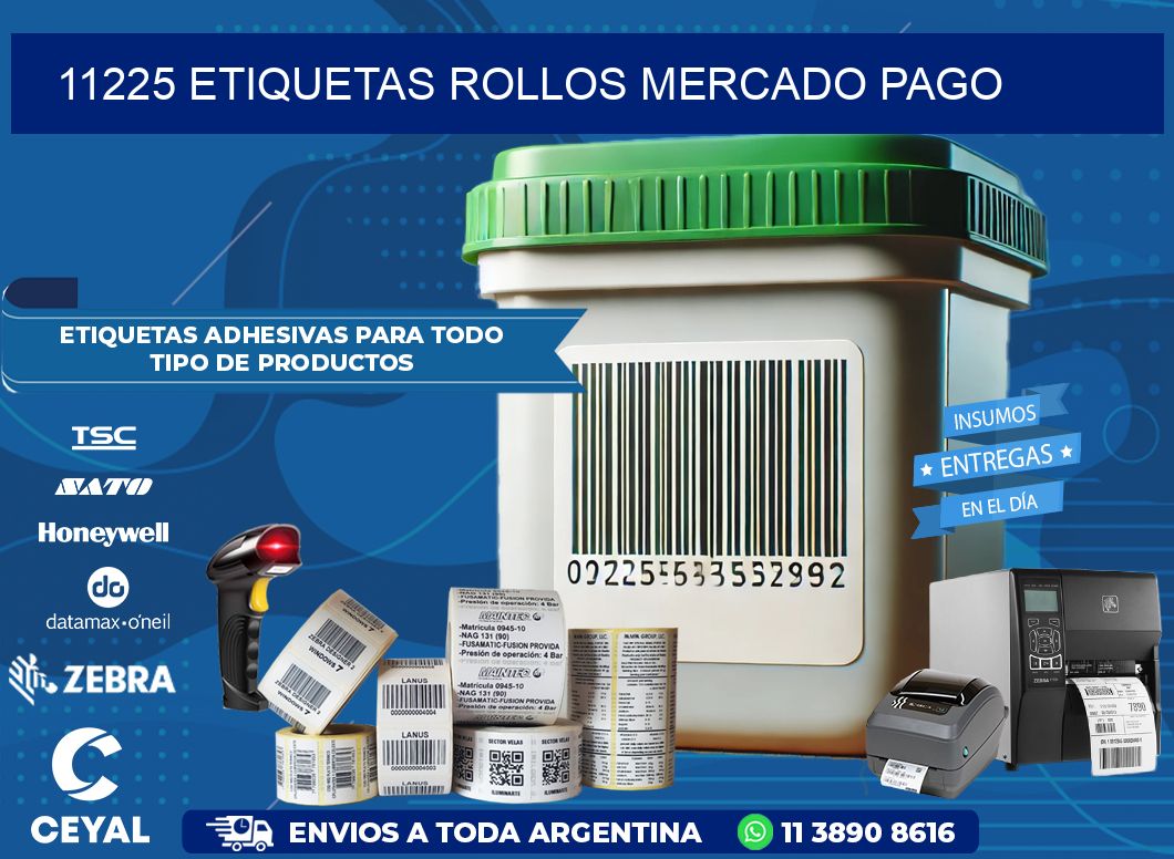 11225 etiquetas rollos MERCADO PAGO