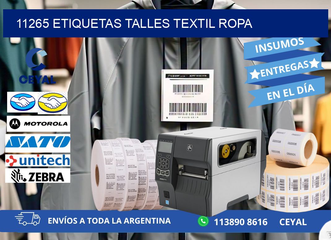 11265 ETIQUETAS TALLES TEXTIL ROPA