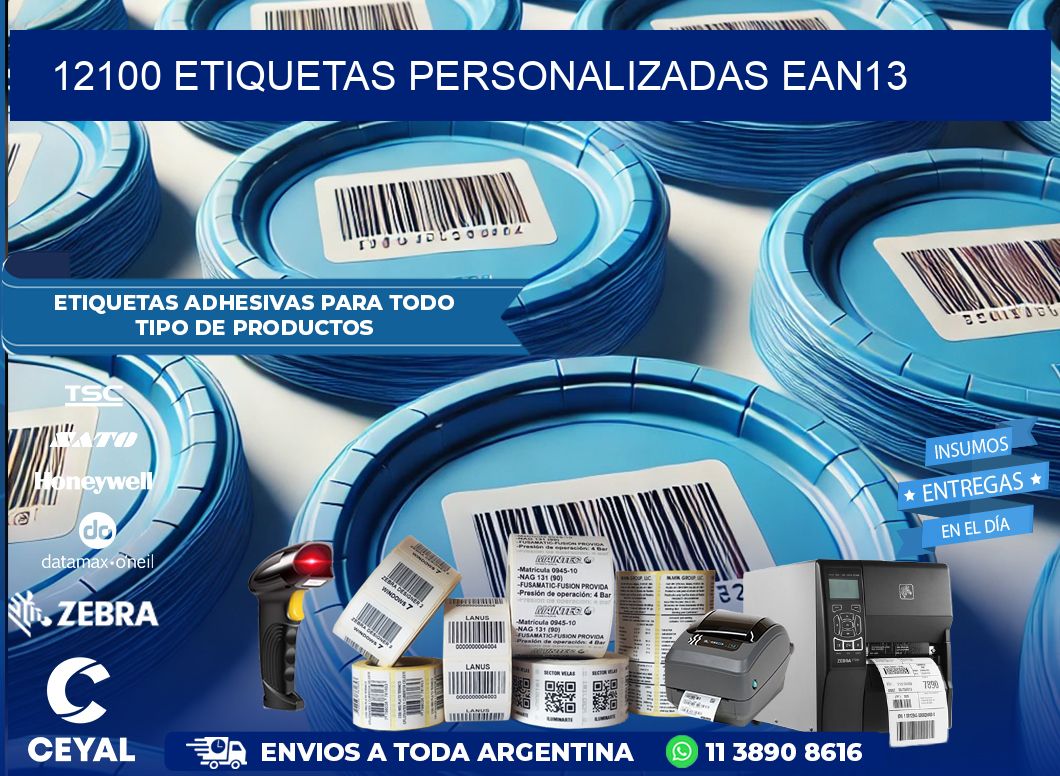 12100 Etiquetas personalizadas ean13