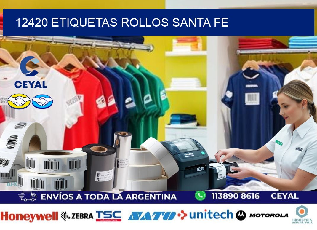 12420 etiquetas rollos SANTA FE