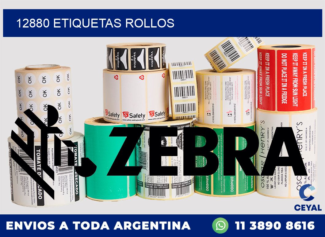 12880 etiquetas rollos