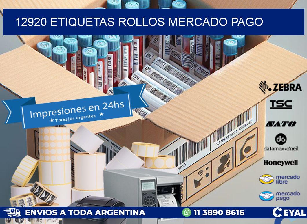 12920 etiquetas rollos MERCADO PAGO