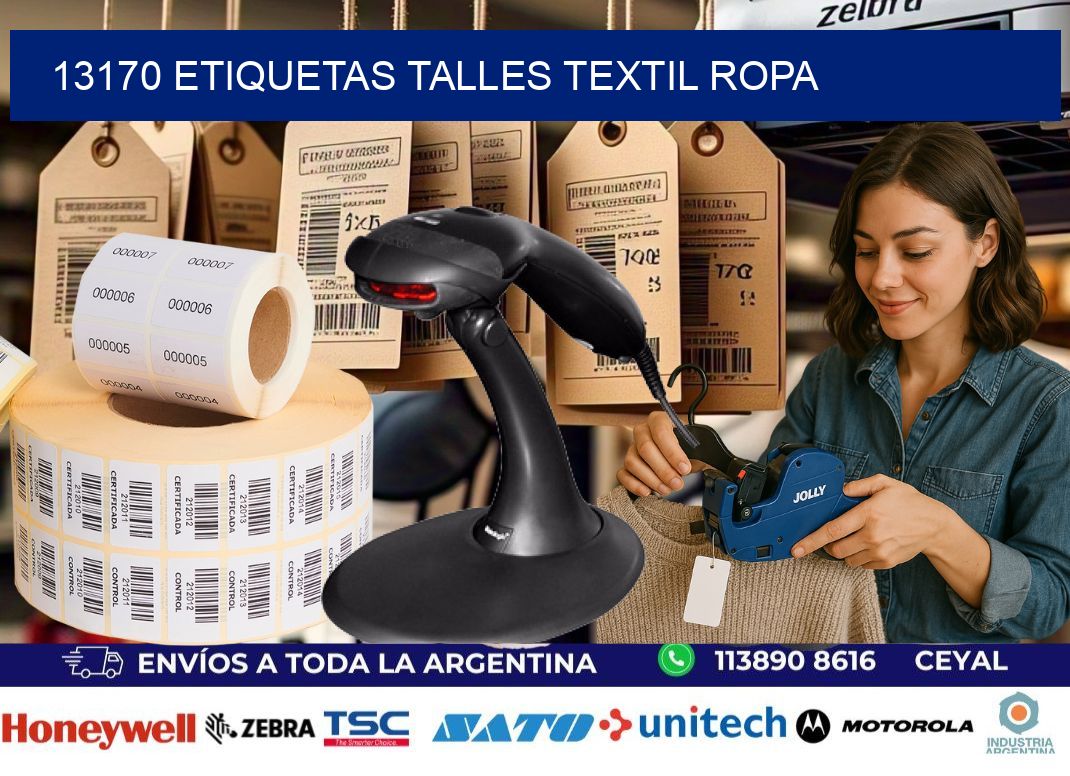 13170 ETIQUETAS TALLES TEXTIL ROPA
