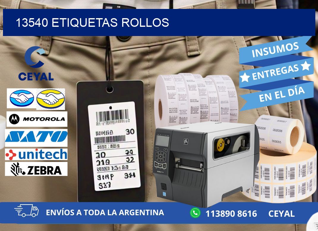 13540 etiquetas rollos