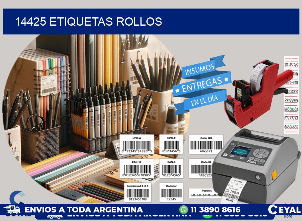14425 etiquetas rollos