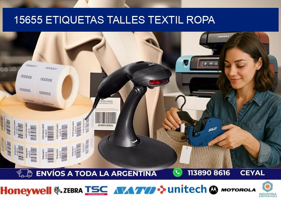 15655 ETIQUETAS TALLES TEXTIL ROPA