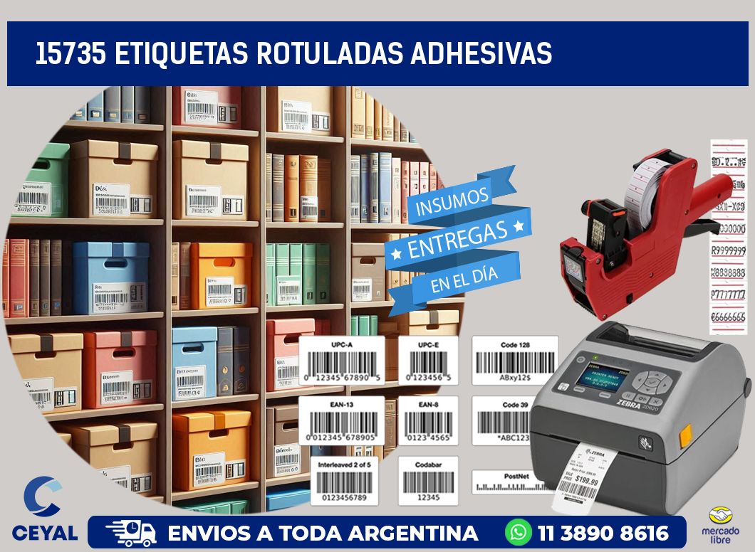 15735 etiquetas rotuladas adhesivas