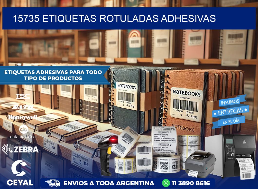 15735 etiquetas rotuladas adhesivas
