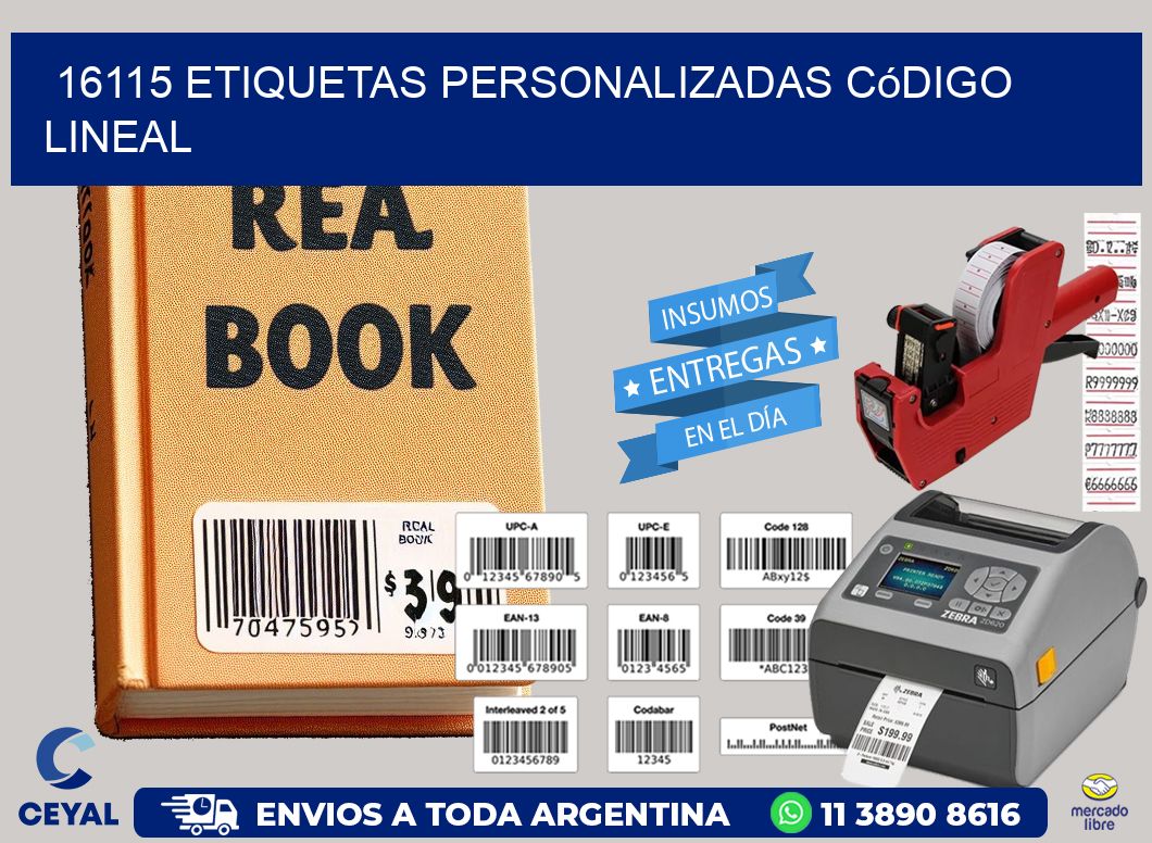 16115 Etiquetas personalizadas código lineal