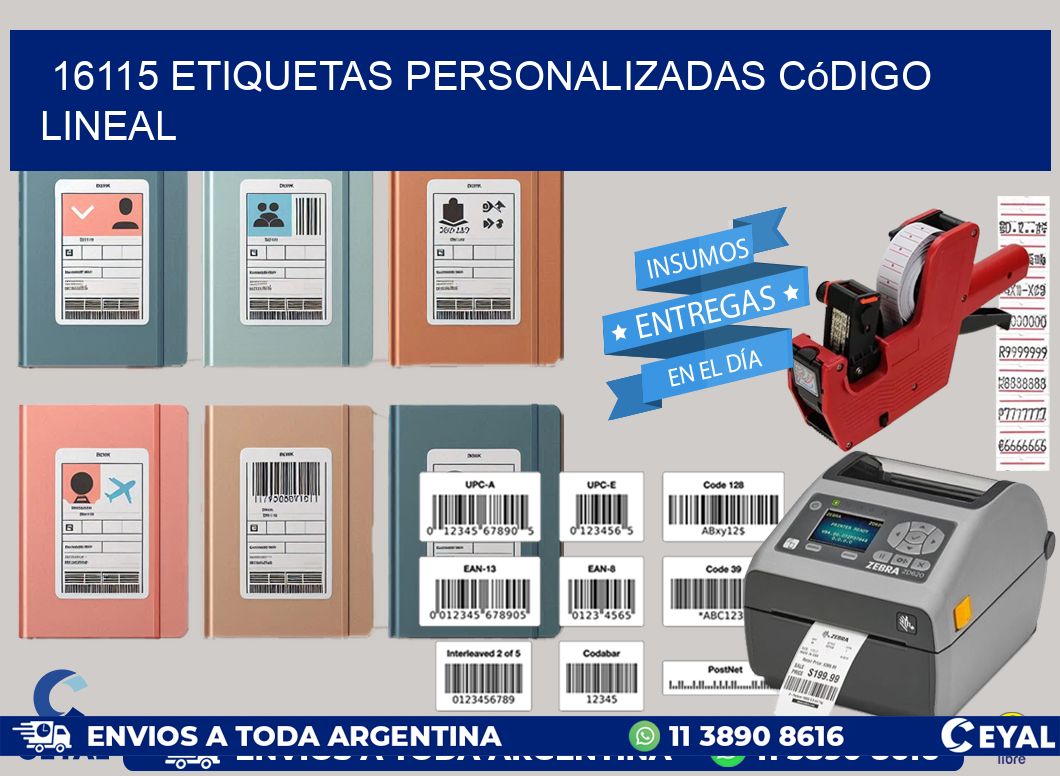 16115 Etiquetas personalizadas código lineal