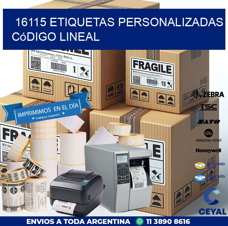 16115 Etiquetas personalizadas código lineal