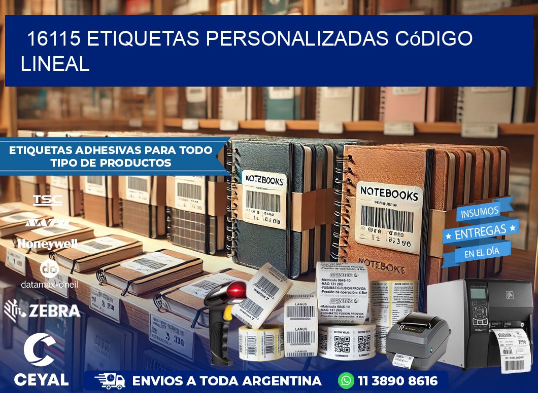 16115 Etiquetas personalizadas código lineal