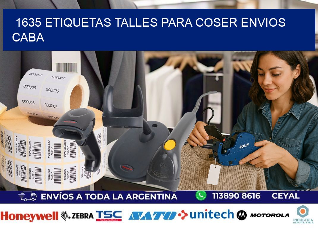 1635 ETIQUETAS TALLES PARA COSER ENVIOS CABA