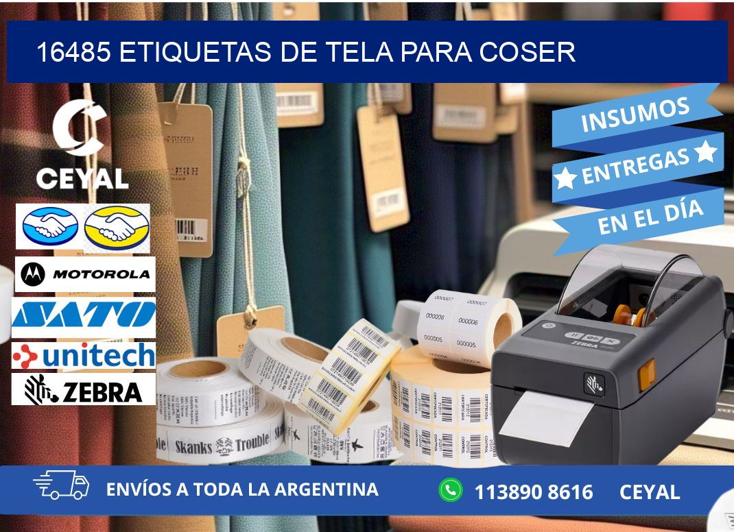 16485 Etiquetas de tela para coser