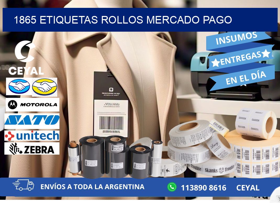 1865 etiquetas rollos MERCADO PAGO