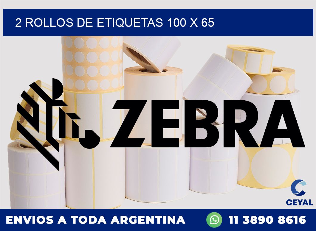 2 ROLLOS DE ETIQUETAS 100 x 65